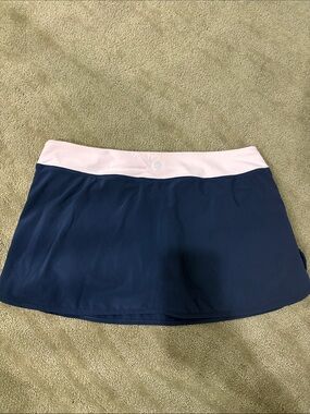 Lululemon Navy Athletic Skort with Pale Pink Waistband size 10